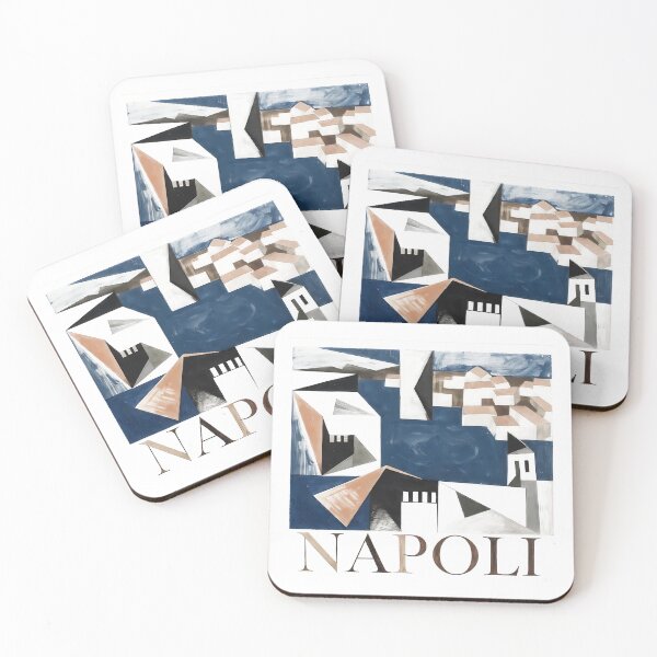 Item preview, Napoli Bauhaus Art – Naples Italy Contemporary Geometric Poster, Modern Bauhaus Travel Illustration, Abstract City Wall Art designed and sold by OzzFrequency.