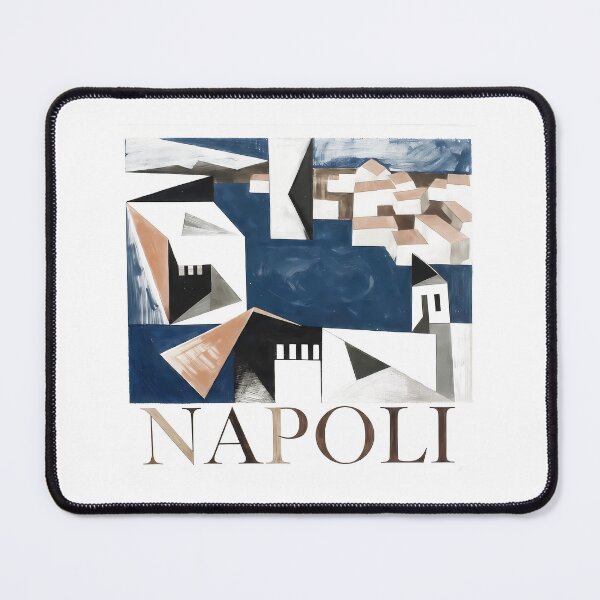 Item preview, Napoli Bauhaus Art – Naples Italy Contemporary Geometric Poster, Modern Bauhaus Travel Illustration, Abstract City Wall Art designed and sold by OzzFrequency.