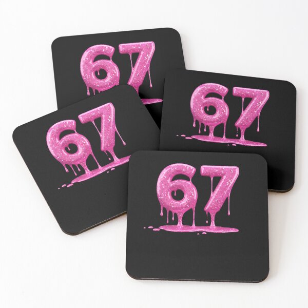 Item preview, 67 Drips Pink Number Birthday Celebration designed and sold by SofenArt.