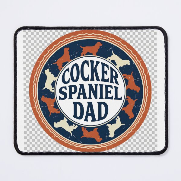 Item preview, Retro Cocker Spaniel Approved Badge Print T-Shirt (blue) designed and sold by courtsideco.