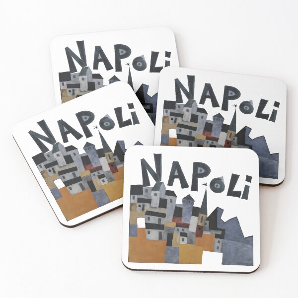 Item preview, Napoli Bauhaus Art – Naples Italy Contemporary Geometric Poster, Modern Bauhaus Travel Illustration, Abstract City Wall Art designed and sold by OzzFrequency.