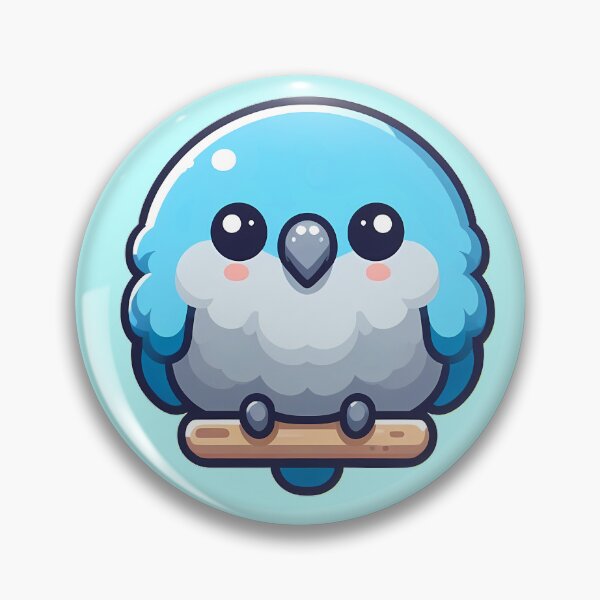 Item preview, Cute Blue Quaker Parrot - Kawaii Fluffy Borb designed and sold by GREENZ0NE.