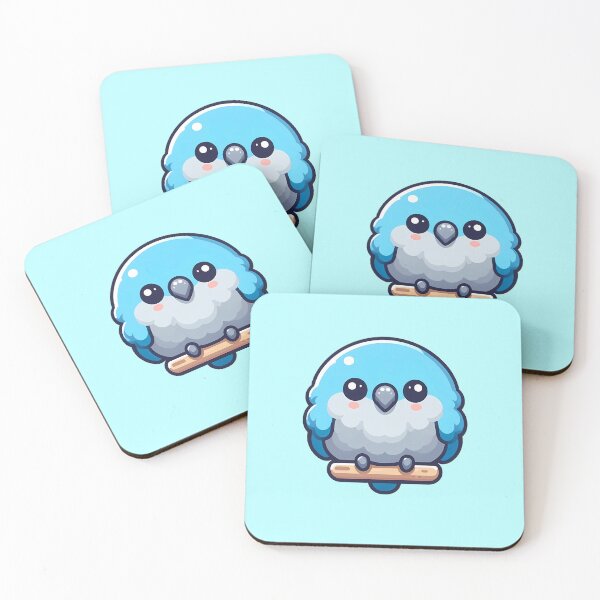 Item preview, Cute Blue Quaker Parrot - Kawaii Fluffy Borb designed and sold by GREENZ0NE.
