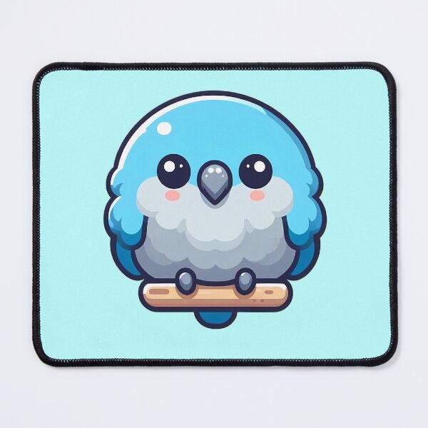 Item preview, Cute Blue Quaker Parrot - Kawaii Fluffy Borb designed and sold by GREENZ0NE.