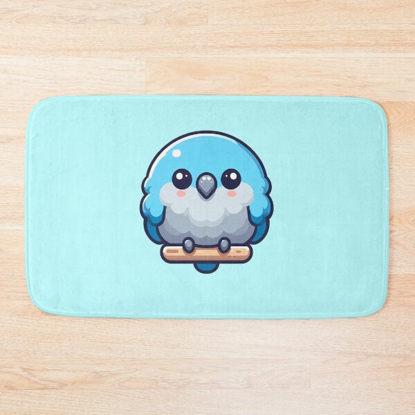 Item preview, Cute Blue Quaker Parrot - Kawaii Fluffy Borb designed and sold by GREENZ0NE.