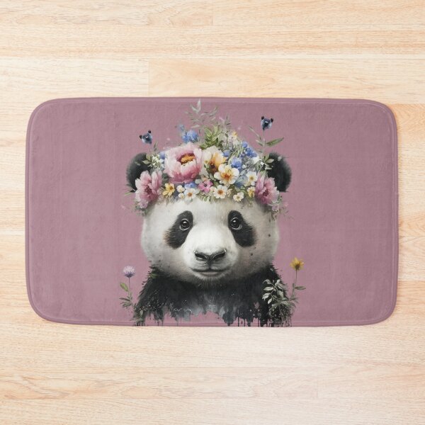 Item preview, Cute baby Panda wearing floral head wreath. designed and sold by PawsandPages.