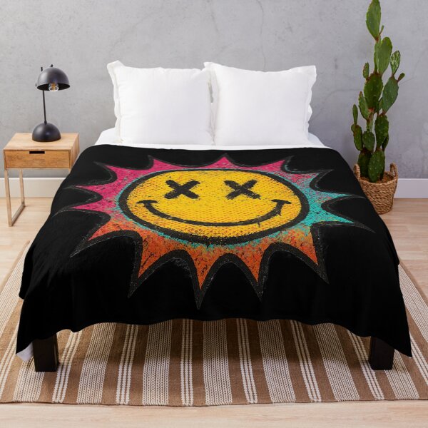 Item preview, Grunge Smiley Sun Face – Retro Punk Street Art Illustration designed and sold by AddictiveDesign.