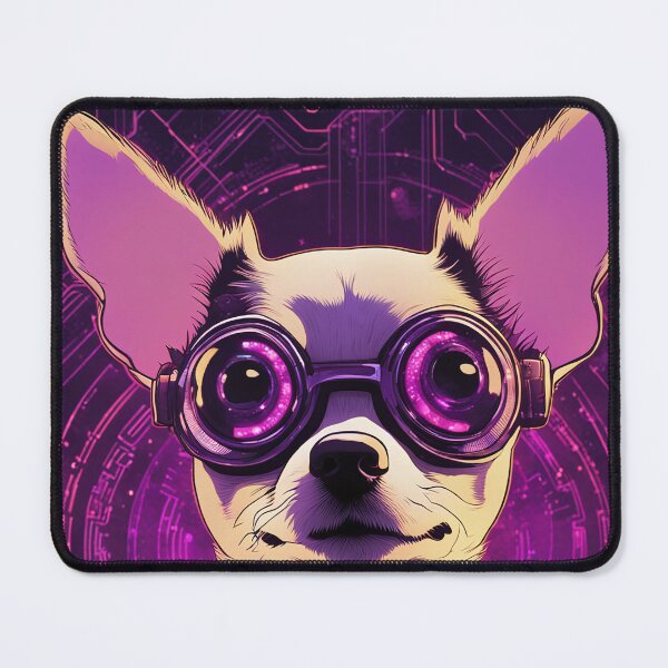 Item preview, Cyberpunk Chihuahua with futuristic equipment designed and sold by Mianku | Für das Leben.