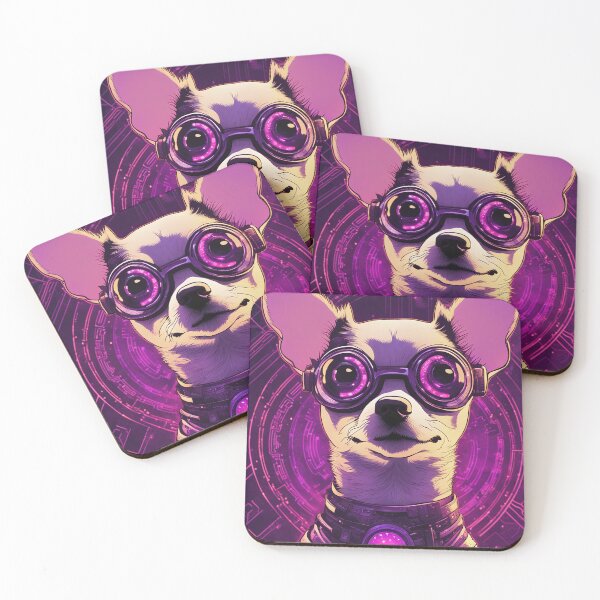 Item preview, Cyberpunk Chihuahua with futuristic equipment designed and sold by Mianku | Für das Leben.