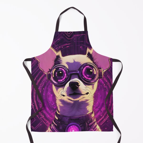 Item preview, Cyberpunk Chihuahua with futuristic equipment designed and sold by Mianku | Für das Leben.