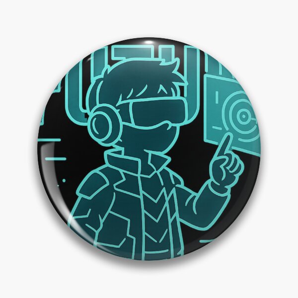 Item preview, Futuristic VR Explorer – Neon Cyberpunk Virtual Reality Tech Illustration designed and sold by zevorgue.