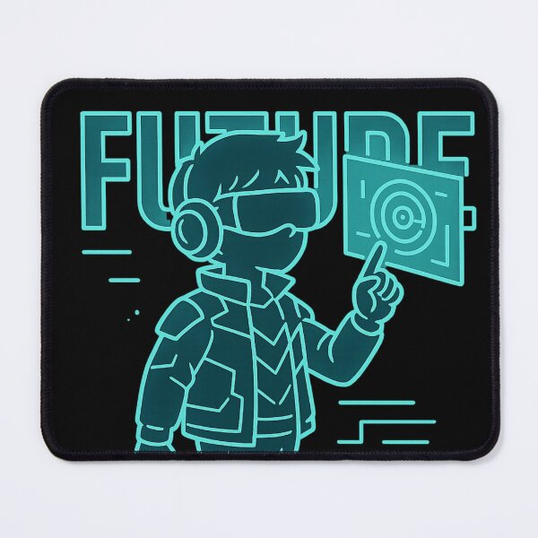 Item preview, Futuristic VR Explorer – Neon Cyberpunk Virtual Reality Tech Illustration designed and sold by zevorgue.
