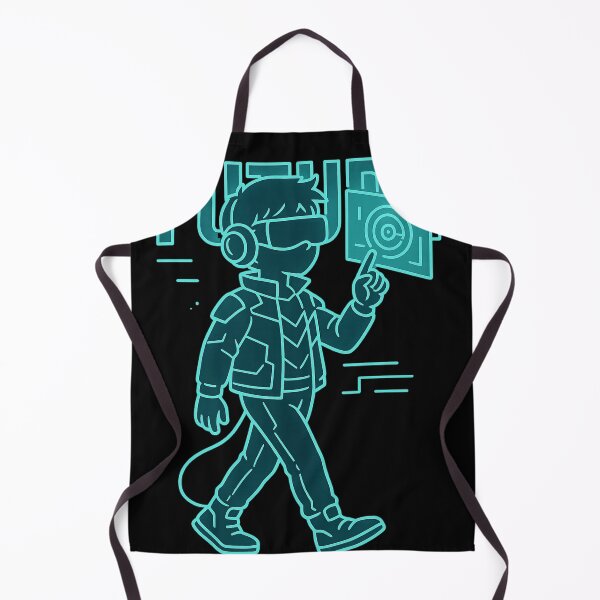 Item preview, Futuristic VR Explorer – Neon Cyberpunk Virtual Reality Tech Illustration designed and sold by zevorgue.