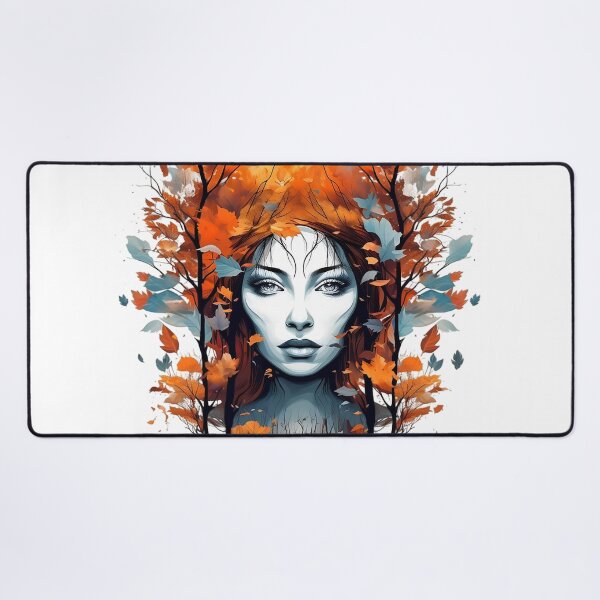 Item preview, Autumn Goddess Portrait – Nature Woman Art Illustration designed and sold by Kruti Collection.