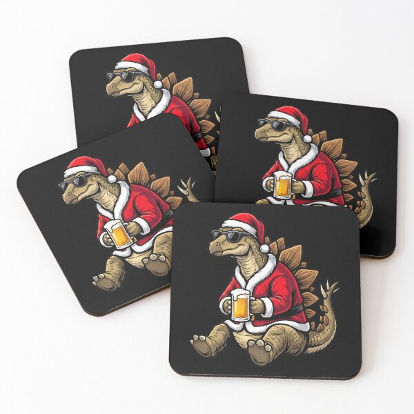 Item preview, Dinosaur Santa Beer Ugly Christmas Stegosaurus designed and sold by k3rstman1.