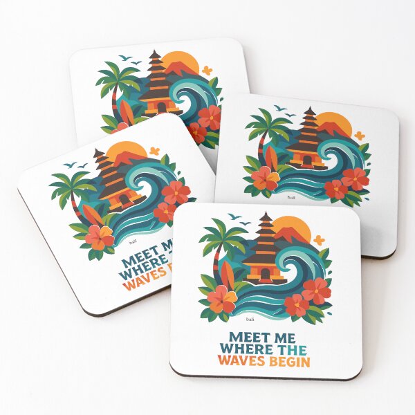 Item preview, Meet Me Where the Waves Begin – Bali Tropical Vector Art designed and sold by Glyph Lab.