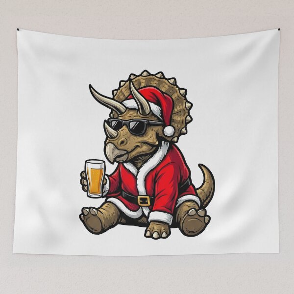 Item preview, Cool Santa Triceratops Dinosaur Beer Christmas designed and sold by k3rstman1.