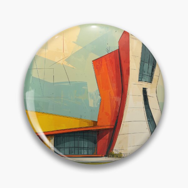 Item preview, Command the Skyline with Bold Red and Yellow Surreal Futuristic Geometric Architecture designed and sold by OlfactoART Studio.