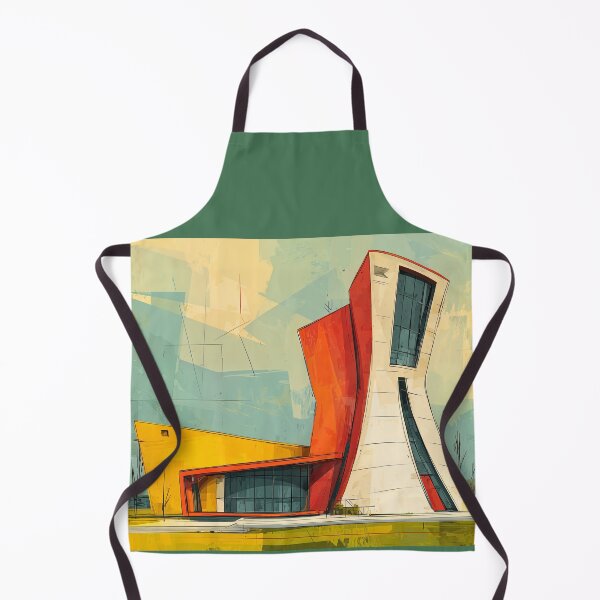 Item preview, Command the Skyline with Bold Red and Yellow Surreal Futuristic Geometric Architecture designed and sold by OlfactoART Studio.