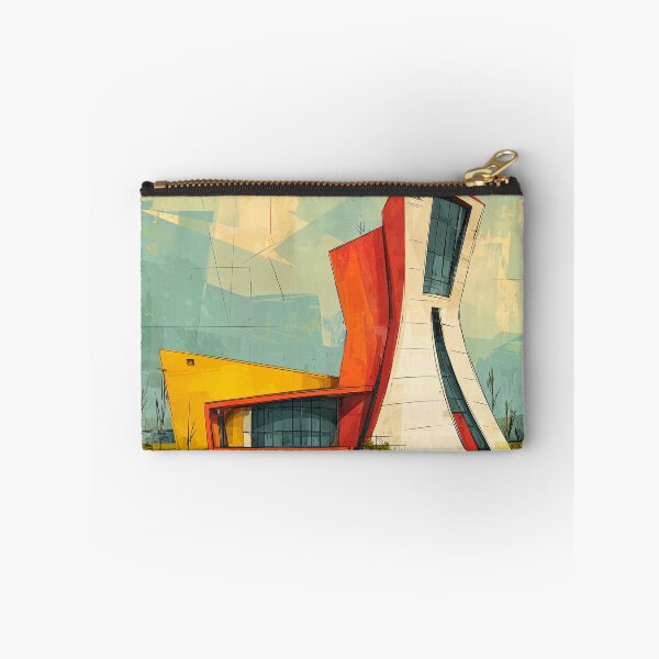 Item preview, Command the Skyline with Bold Red and Yellow Surreal Futuristic Geometric Architecture designed and sold by OlfactoART Studio.