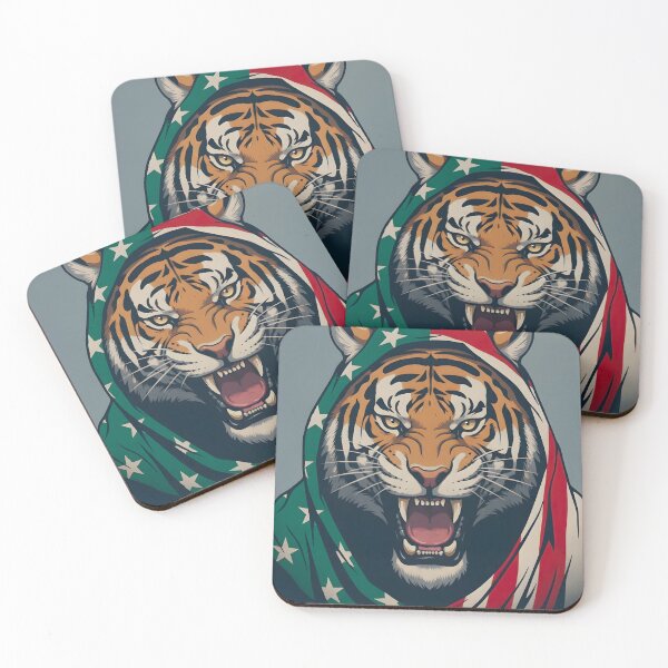 Item preview, A TIGER WITH A PATRIOTIC FLAG designed and sold by infinitearte.