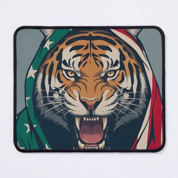 Item preview, A TIGER WITH A PATRIOTIC FLAG designed and sold by infinitearte.