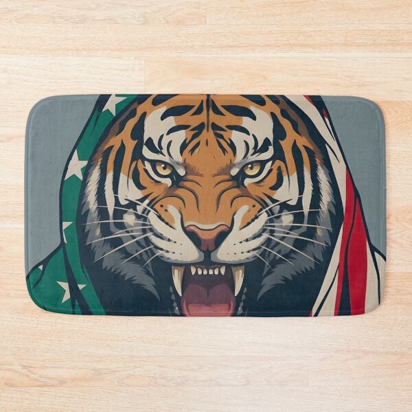 Item preview, A TIGER WITH A PATRIOTIC FLAG designed and sold by infinitearte.