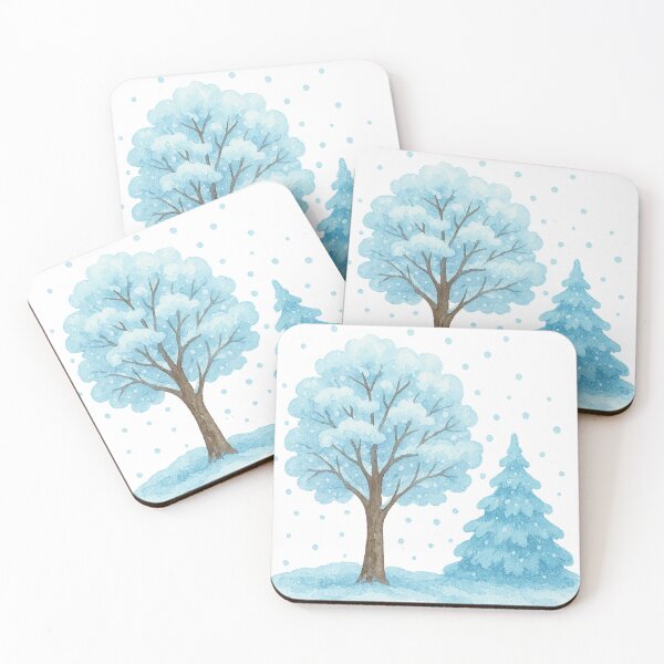 Item preview, Peaceful Winter Trees in Snow – Minimal Winter Landscape Illustration designed and sold by B-M-Store.