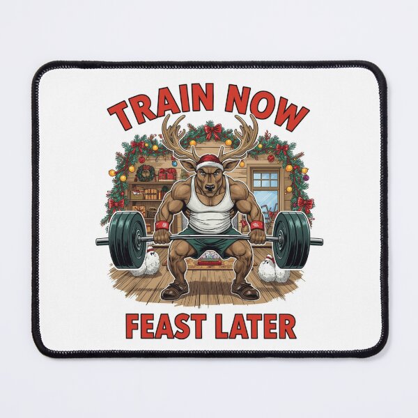 Item preview, Train now fitness reindeer design designed and sold by Motivated Sensei.