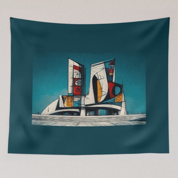 Item preview, Shape the Future with a Bold Geometric Building in Modern Abstract Architectural Structure designed and sold by OlfactoART Studio.