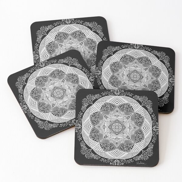 Item preview, White Intuitive Mandala — Organic and symmetric symbolic designed and sold by MelZahrArt.
