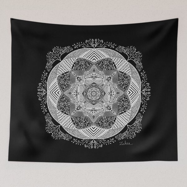 Item preview, White Intuitive Mandala — Organic and symmetric symbolic designed and sold by MelZahrArt.