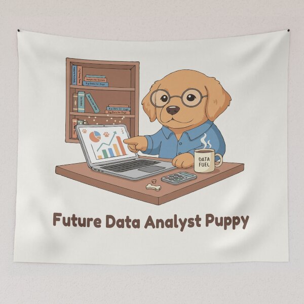 Item preview, Puppy Dreams Big – Future Data Analyst Puppy designed and sold by The Real Life Symphony.