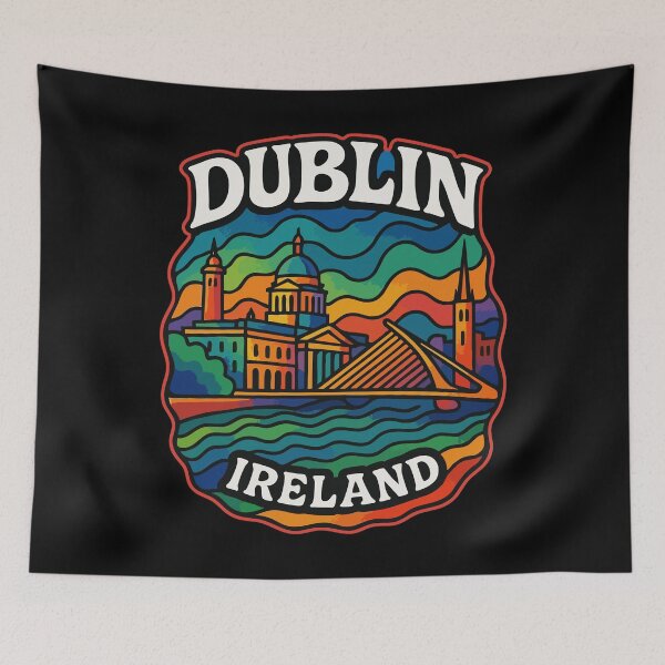 Item preview, Dublin Ireland Retro Trippy Art Travel designed and sold by TomFrontierArt.
