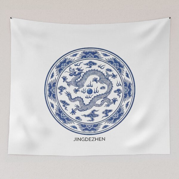 Item preview, Classic Oriental Dragon Blue White Pattern designed and sold by k3rstman1.