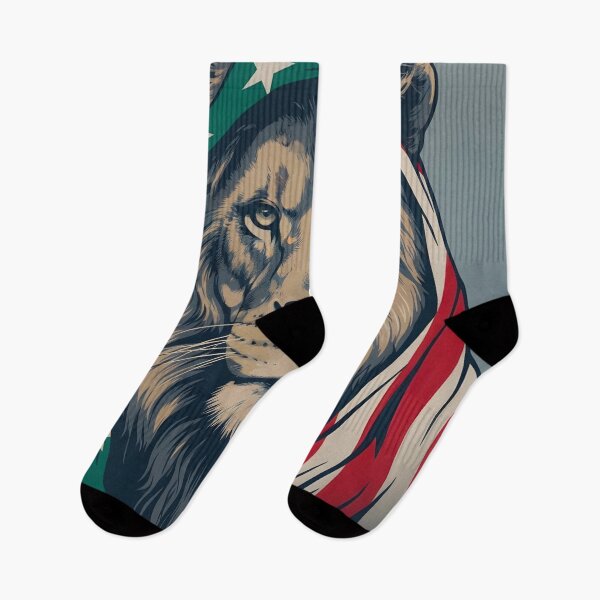 Item preview, A LION WITH A PATRIOTIC FLAG designed and sold by infinitearte.