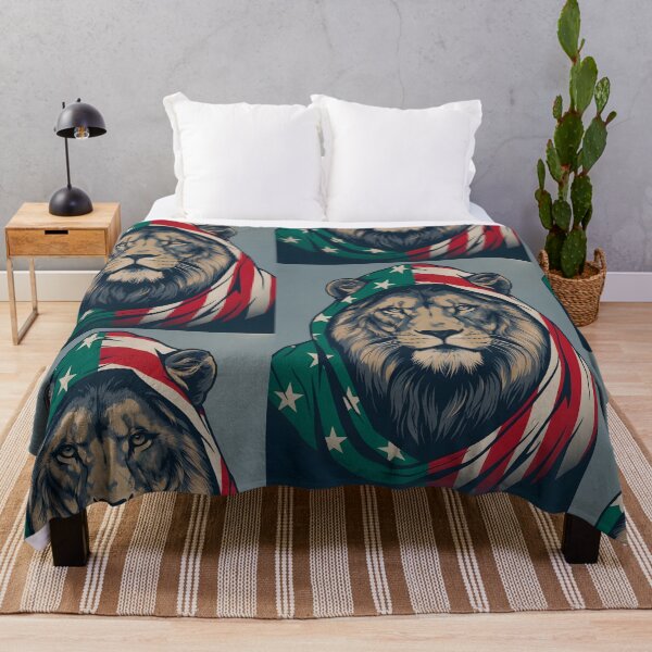 Item preview, A LION WITH A PATRIOTIC FLAG designed and sold by infinitearte.