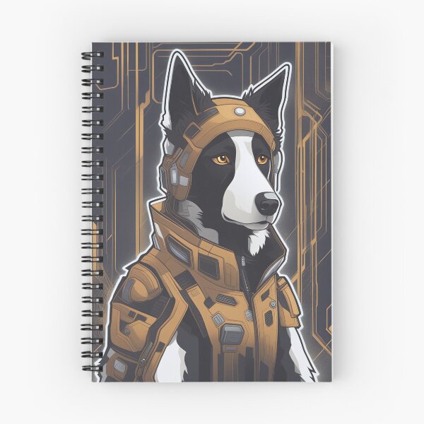 Item preview, Cyberpunk Border Collie with futuristic armor designed and sold by Mianku | Für das Leben.