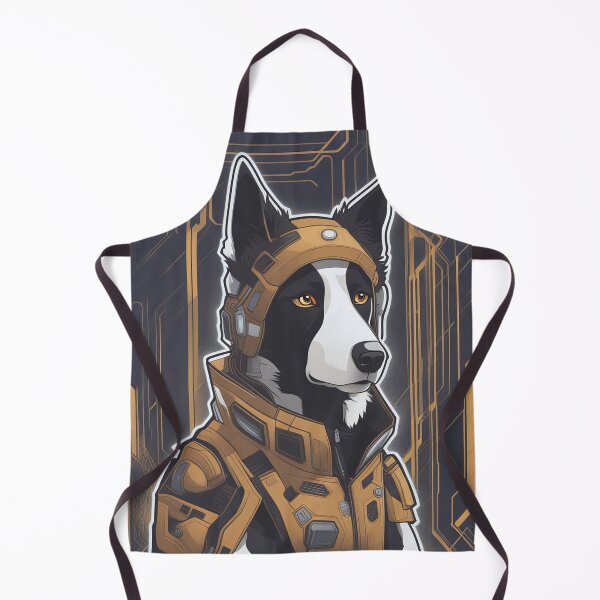 Item preview, Cyberpunk Border Collie with futuristic armor designed and sold by Mianku | Für das Leben.