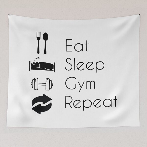 Item preview, Eat Sleep Gym Repeat – Fitness Motivation Graphic Top designed and sold by FanshopMA.