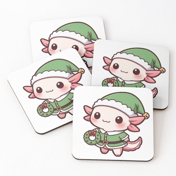 Item preview, A festive axolotl dressed as an elf designed and sold by JonysCreativeDesigns.