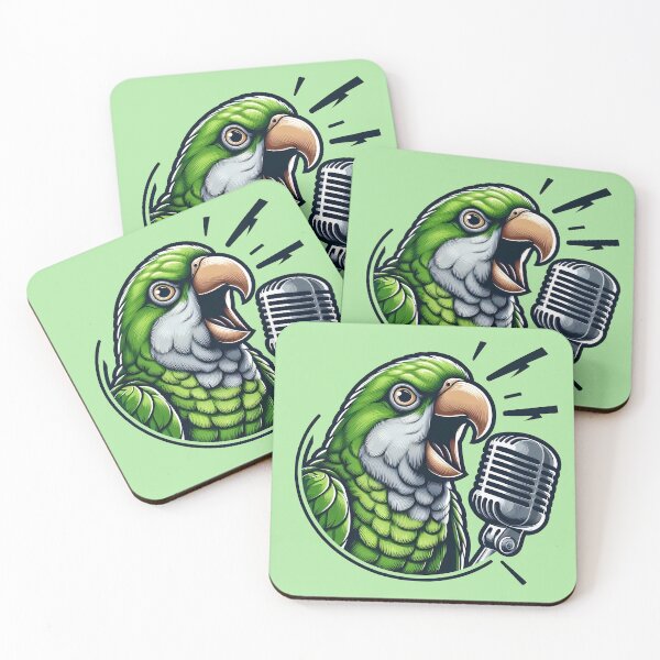Item preview, Screaming Green Quaker Parrot - Funny Microphone Meme designed and sold by GREENZ0NE.