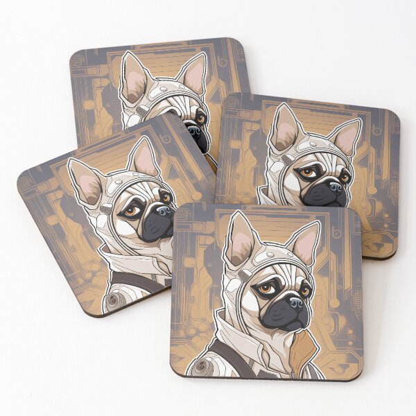 Item preview, Cyberpunk Bulldog in a futuristic outfit designed and sold by Mianku | Für das Leben.