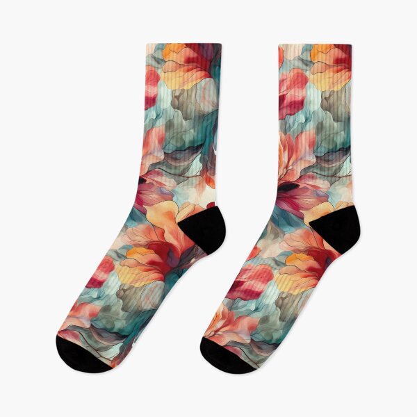 Item preview, Elegant Floral Glass Effect Seamless Pattern Fire and Ice designed and sold by SylvieVibes.
