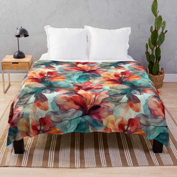 Item preview, Elegant Floral Glass Effect Seamless Pattern Fire and Ice designed and sold by SylvieVibes.