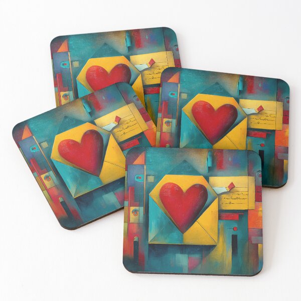 Item preview, A Stylized Red Heart Within Bold Geometric Shapes: A Vibrant and Dynamic Valentine's Composition designed and sold by OlfactoART Studio.
