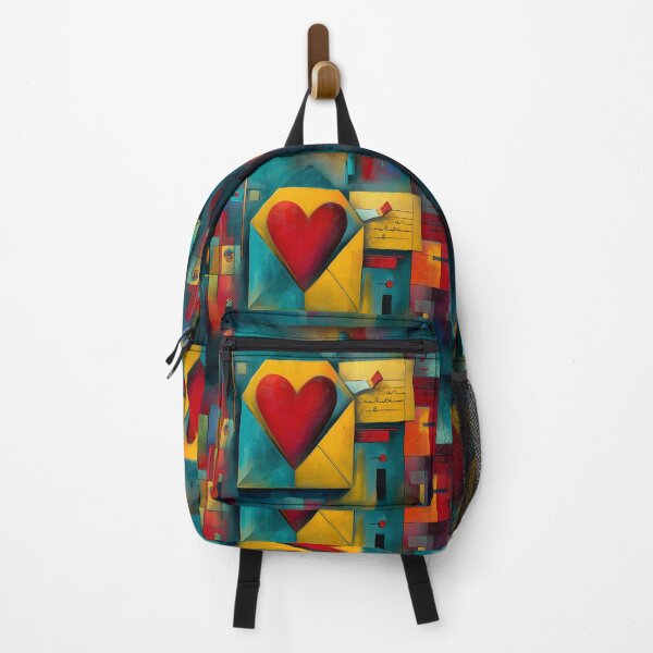 Item preview, A Stylized Red Heart Within Bold Geometric Shapes: A Vibrant and Dynamic Valentine's Composition designed and sold by OlfactoART Studio.