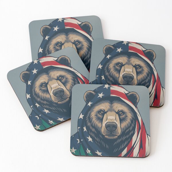 Item preview, A BEAR WITH A PATRIOTIC FLAG designed and sold by infinitearte.