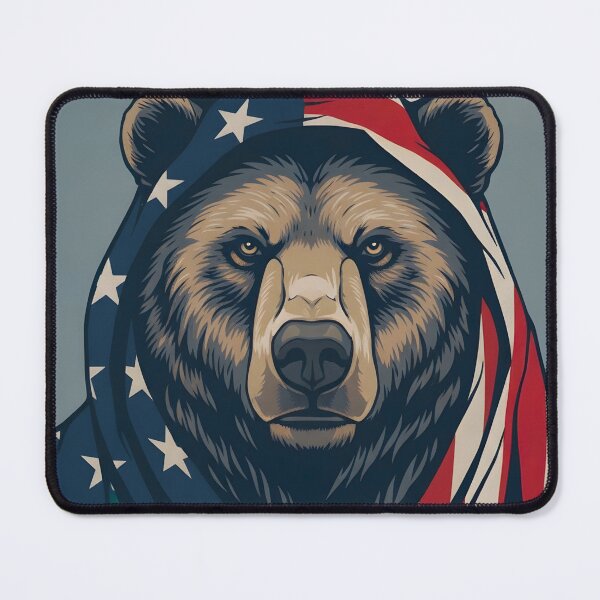 Item preview, A BEAR WITH A PATRIOTIC FLAG designed and sold by infinitearte.