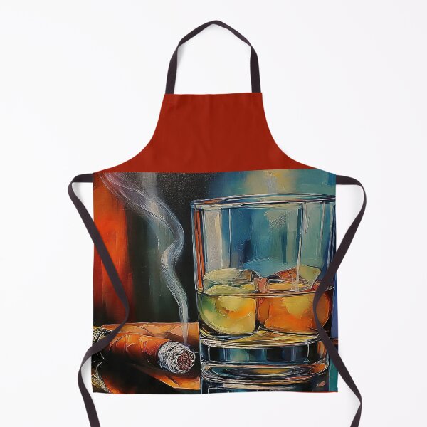 Item preview, Raise a Glass of Whiskey and Ignite a Cigar Against a Vibrant Reflective Backdrop designed and sold by OlfactoART Studio.